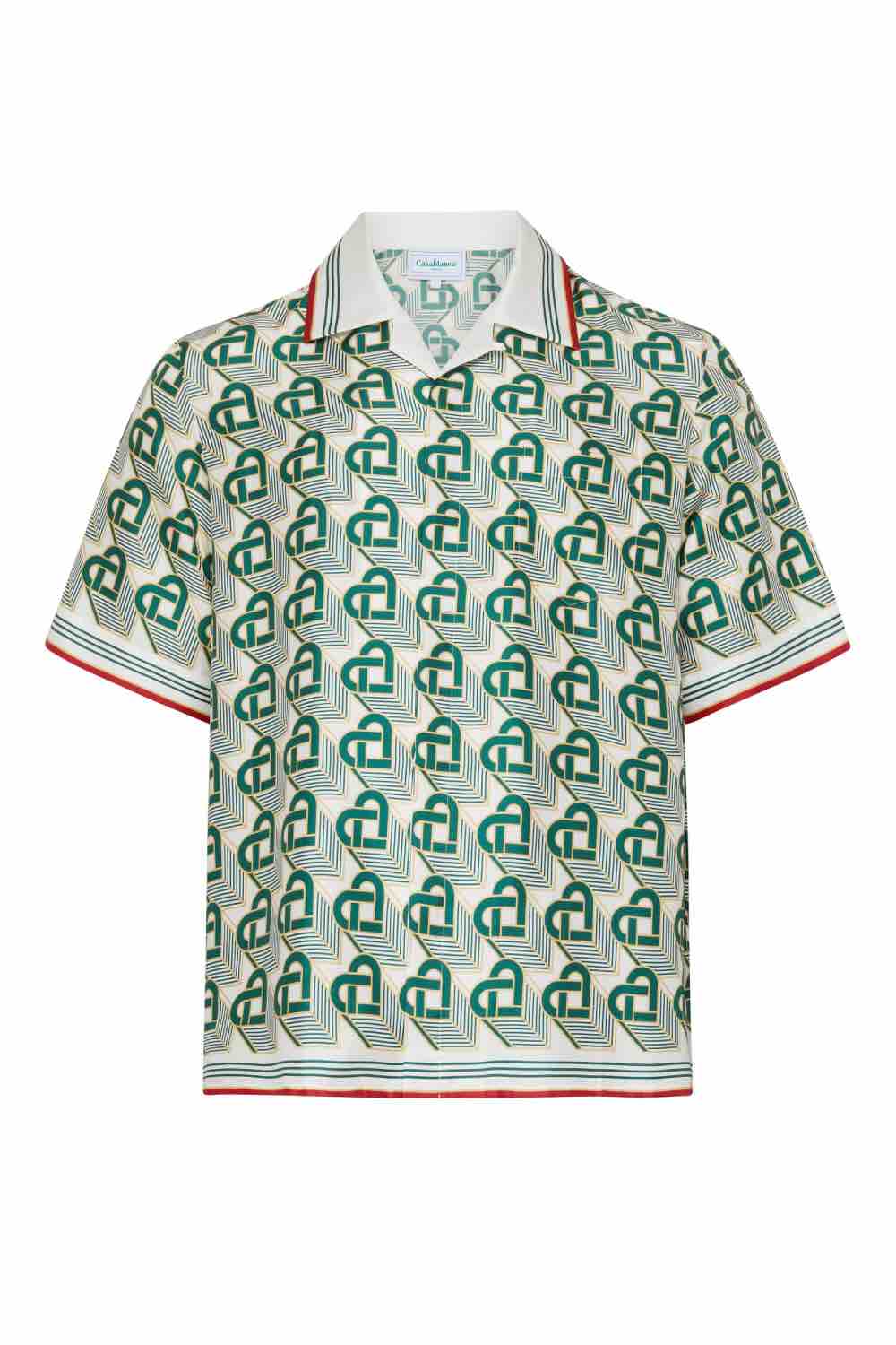 Casablanca Mens Rainbow Monogram Cuban Collar Shirt