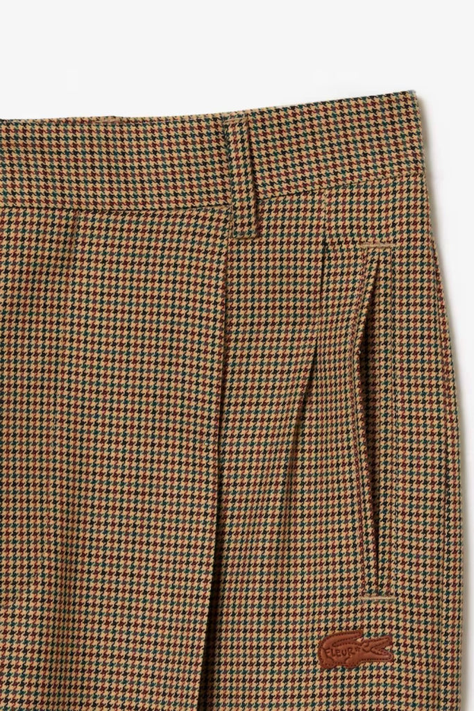 Lacoste x leFleur* Tapered Checked Pants Brown