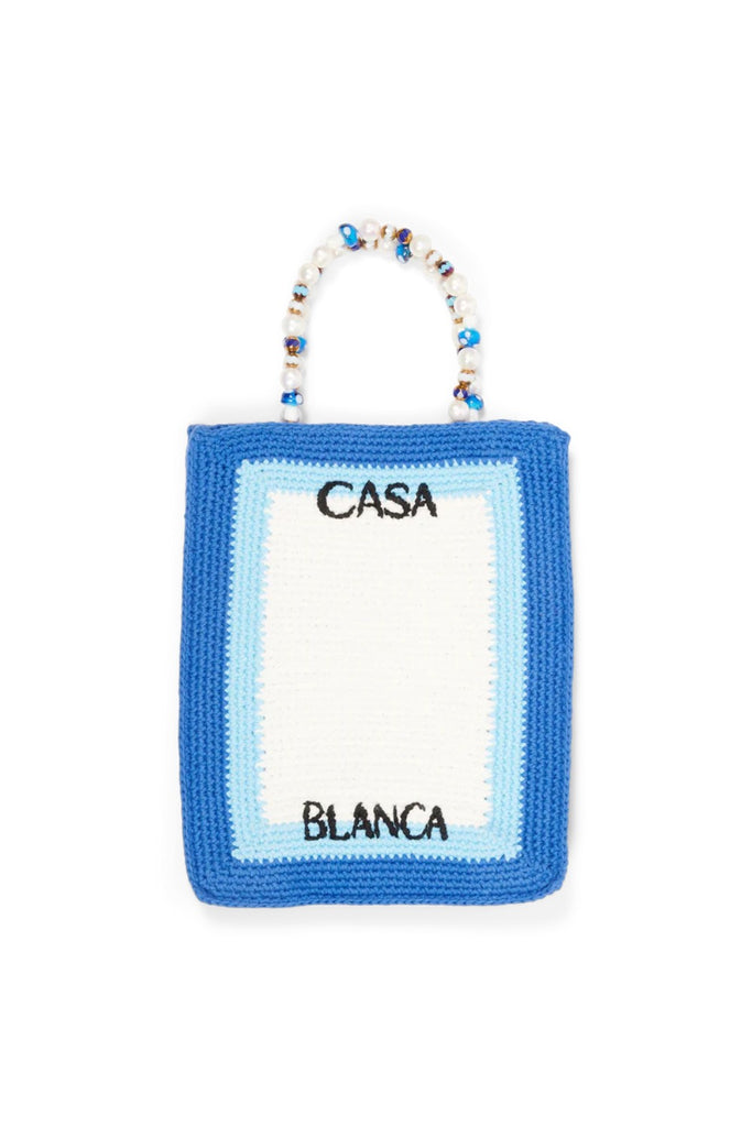 Casablanca Beaded Crochet Bag Blue