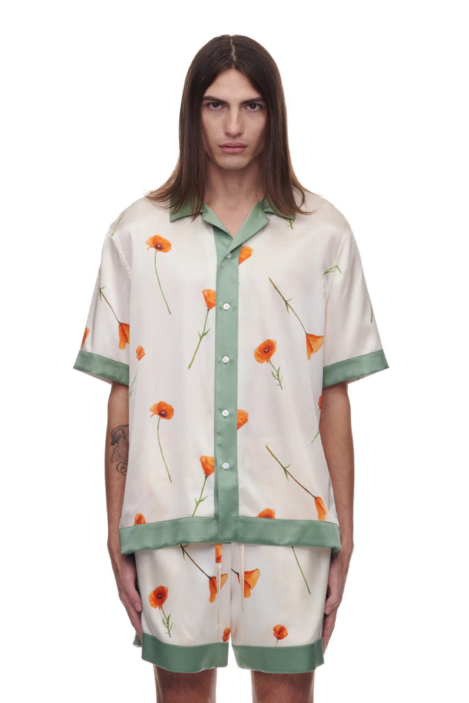 Nahmias Colorblock Poppy Silk Shirt