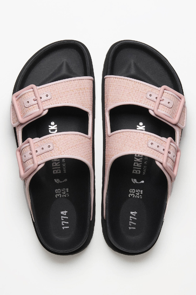 Birkenstock 1774 Arizona Raffia Chintz Rose