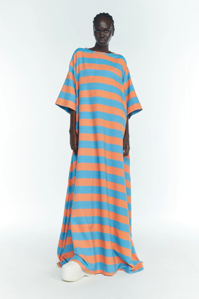 Marrakshi Life Tee-Shirt Dress Stripe 6 Blue/Orange