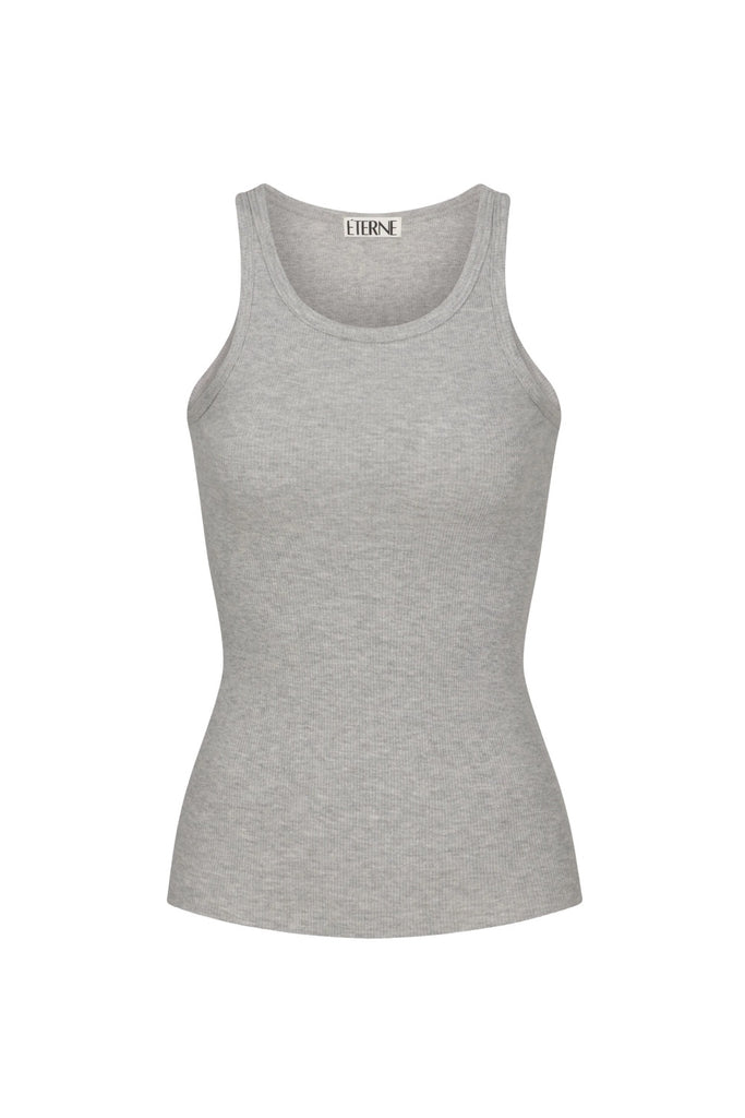 Eterne High Neck Fitted Tank Heather Grey