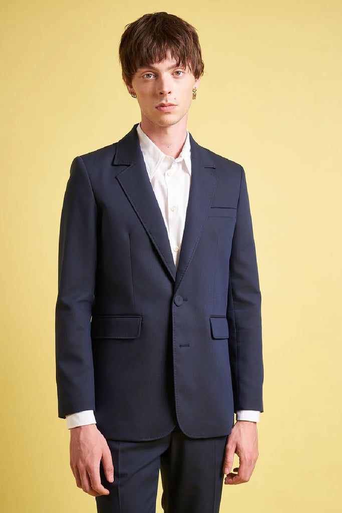 Paul & Joe Fitted Single-Breasted Suit Jacket Navy