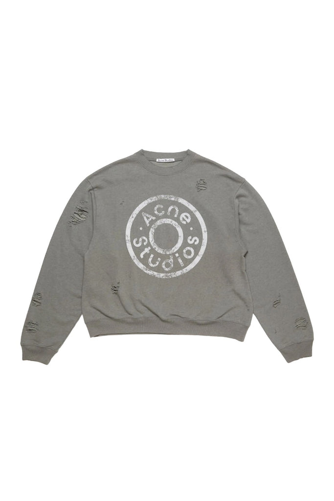 Acne Sweater Printed Logo Moss Green