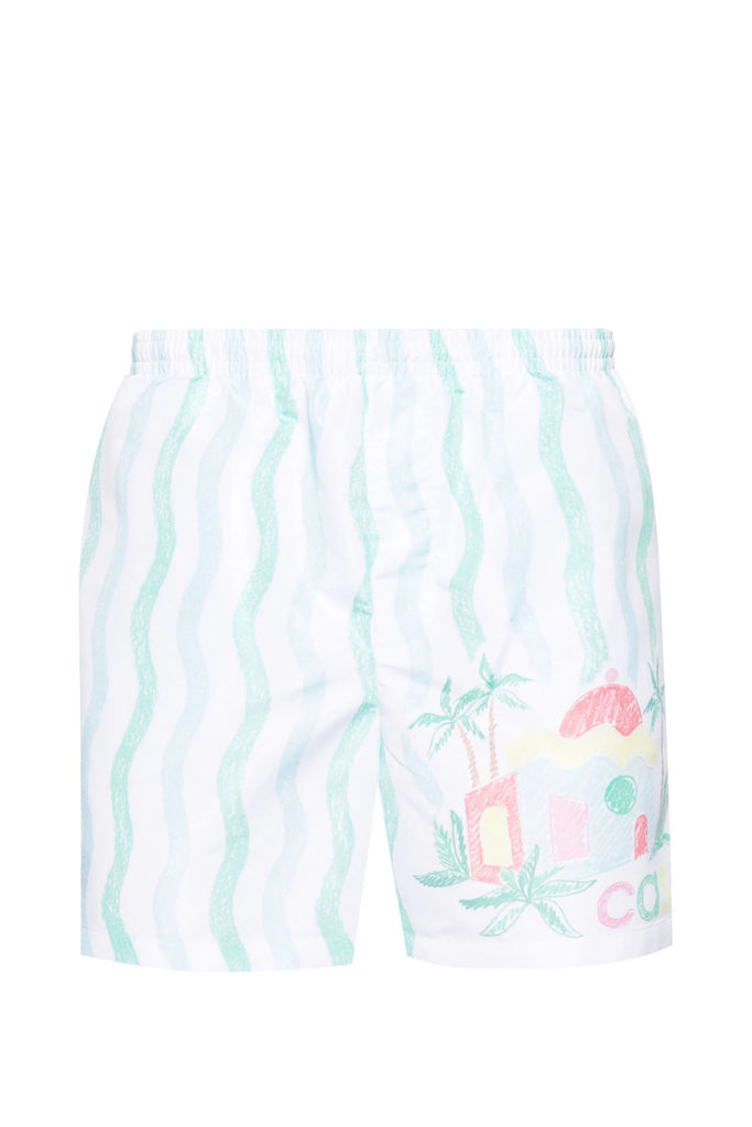 Casablanca Printed Swim Shorts Maison Memphis Green