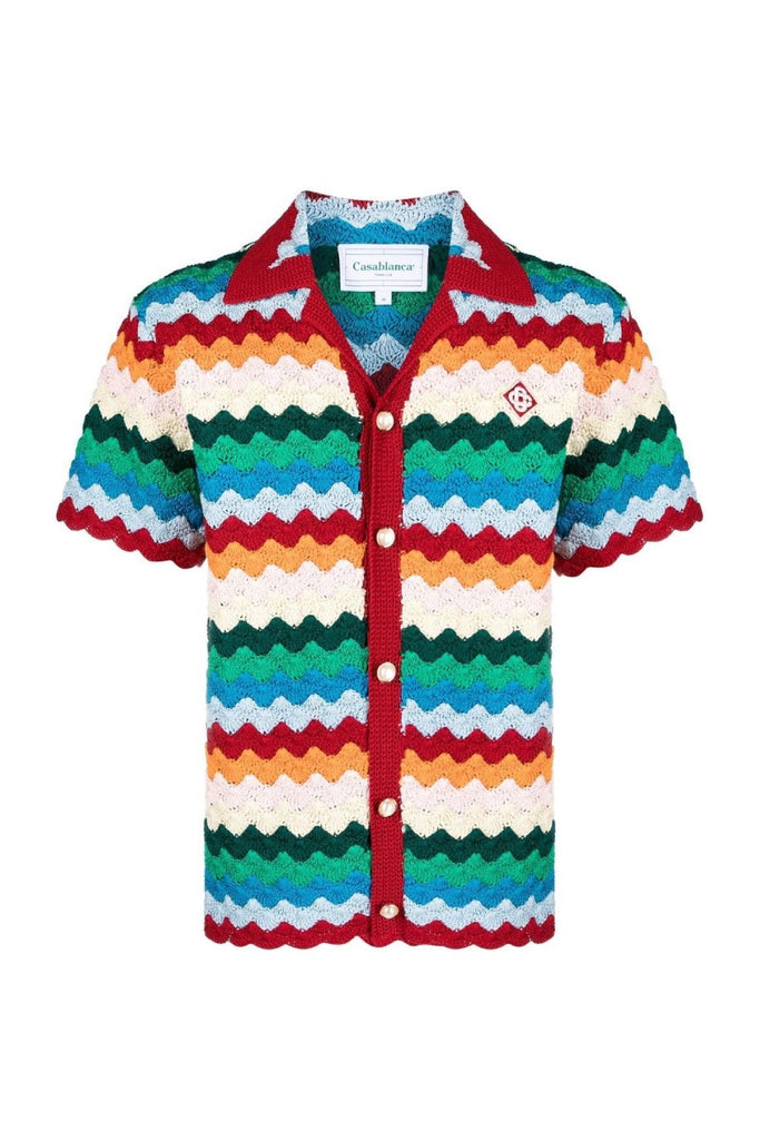 Casablanca Shell Crochet Shirt Rainbow