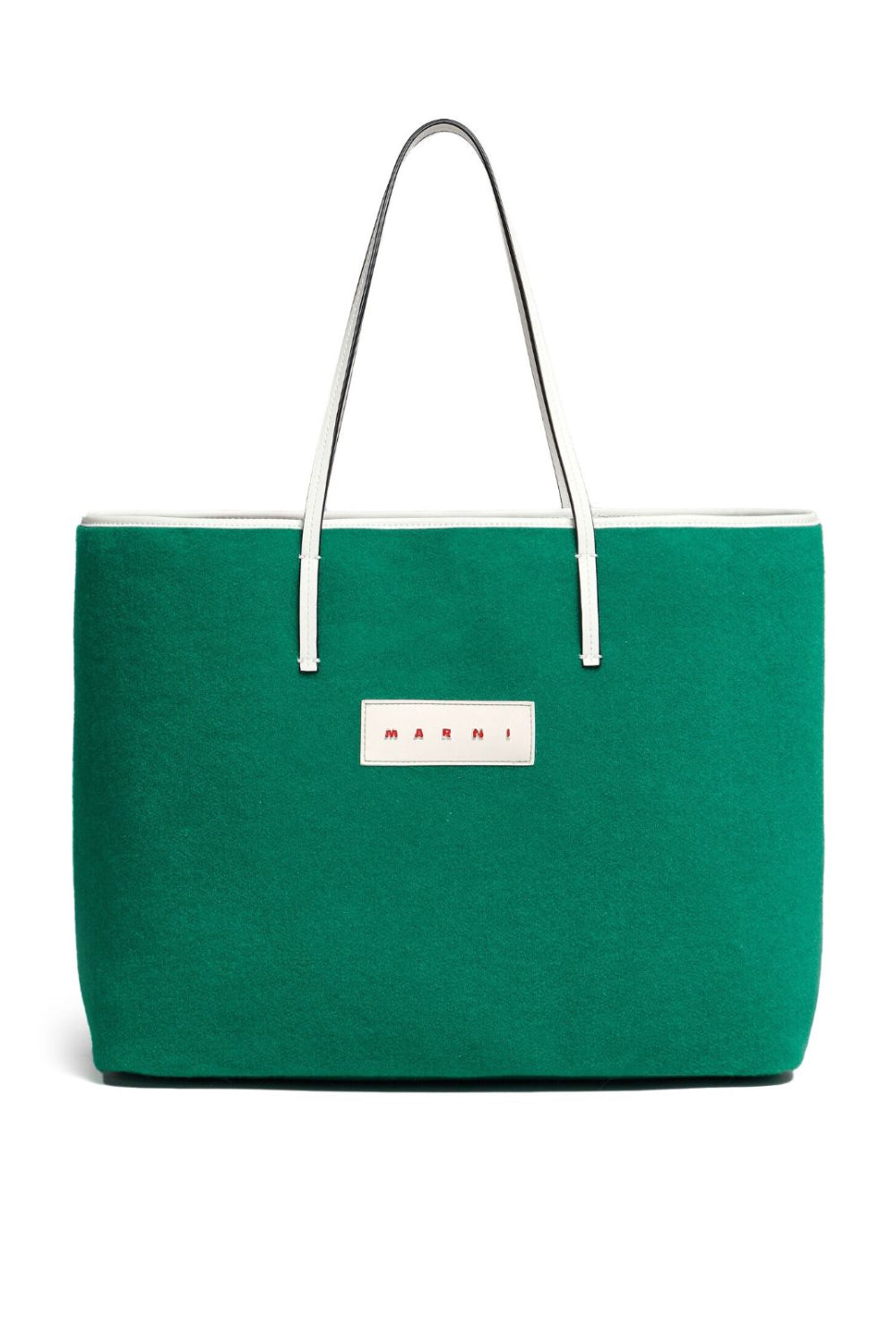 MARNI MARKET bag in green and orange technical wool