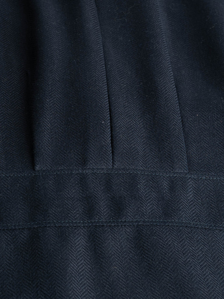 Quintopiano Pleated Overshirt Navy Silk