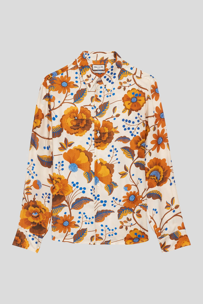 Paul & joe Silk Twill Shirt Printed With A Flower Pattern