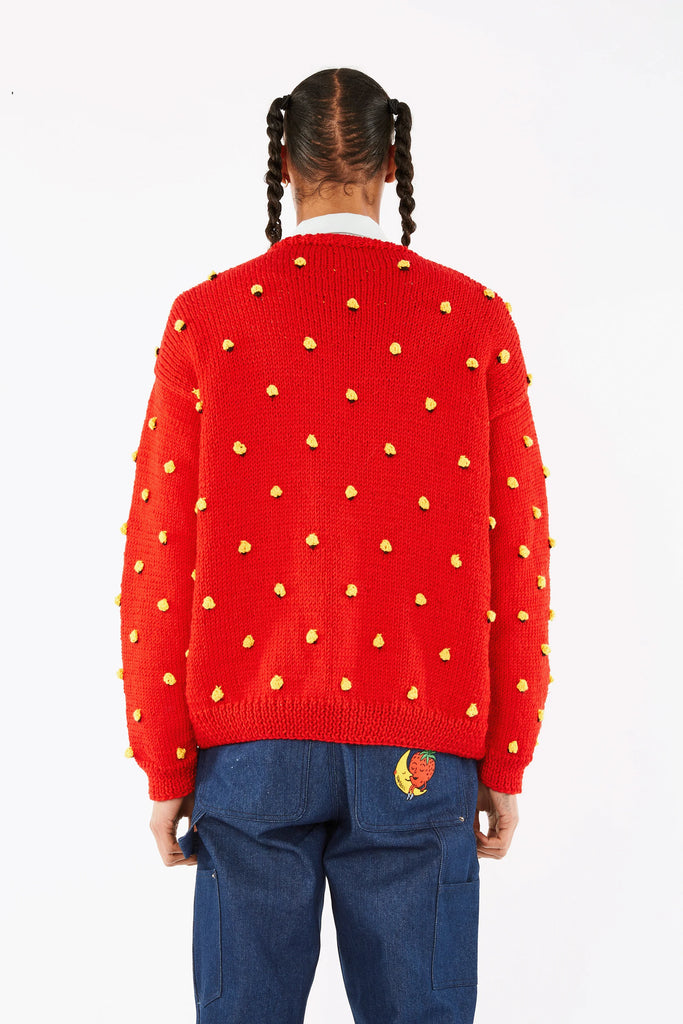 Sky High Farm Strawberry Cardigan With Stuffies Knit