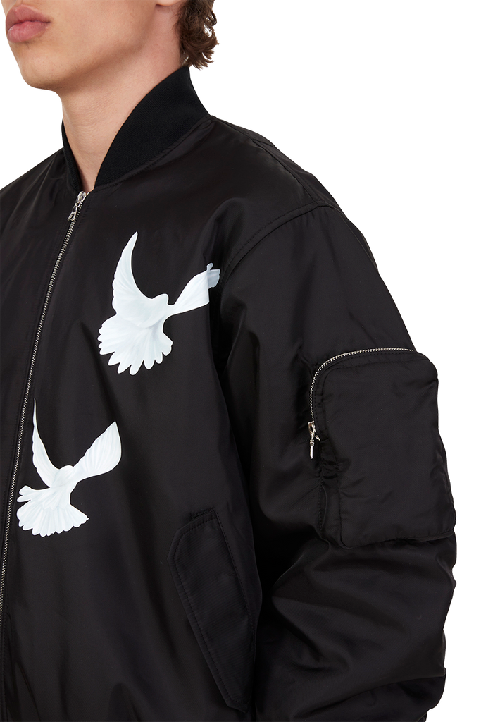 3.Paradis Singing Doves Bomber Black Jacket