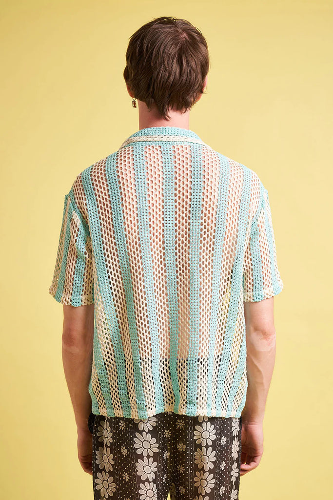 Paul & Joe Short-Sleeved Openwork Crochet Shirt