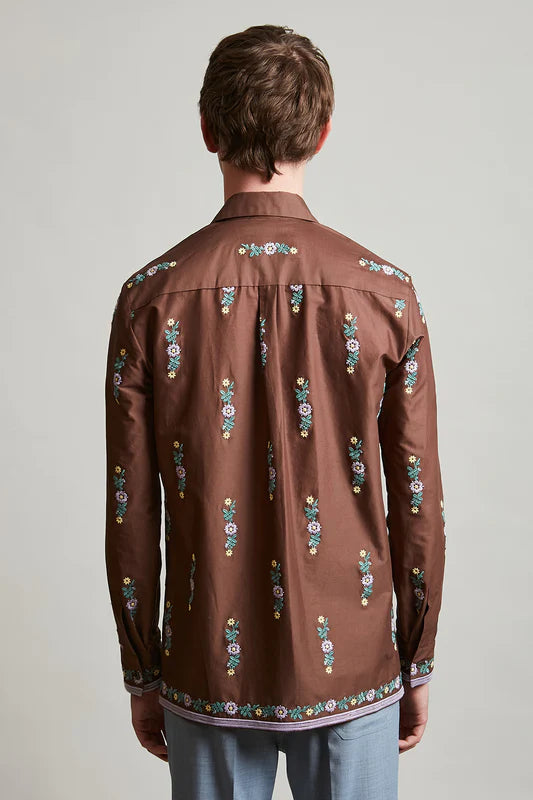 Paul & Joe Cotton Cambric Shirt Embroidered With Flowers