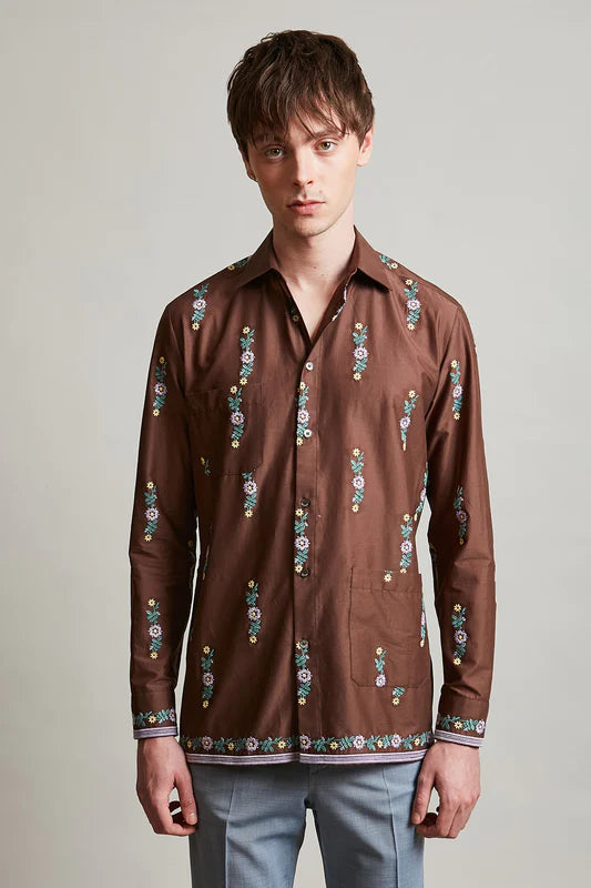 Paul & Joe Cotton Cambric Shirt Embroidered With Flowers