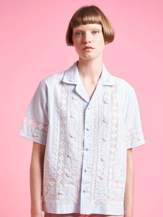 Paul & Joe Embroidered Shirt with Lace Inserts