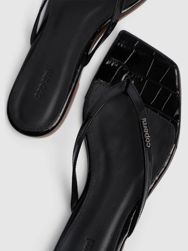 Coperni Croco Slanted Flip Flop Black