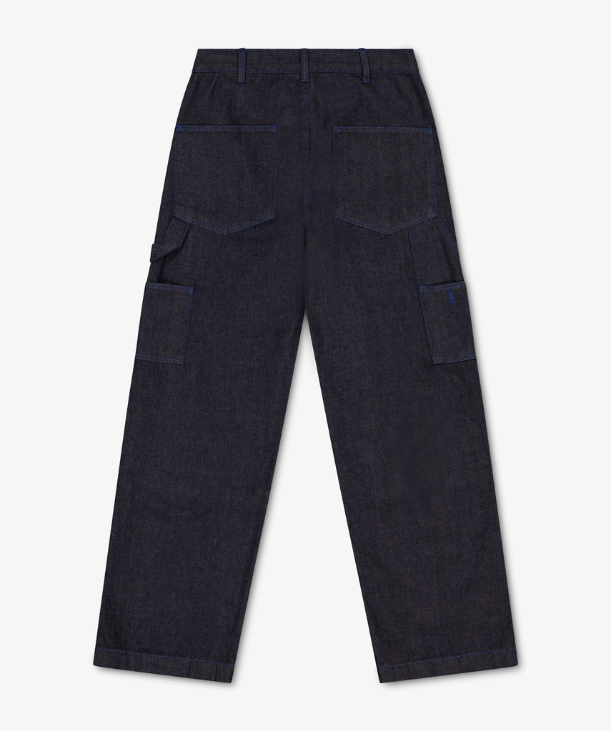 Caleb Paris Carpenter Trousers In Raw Denim