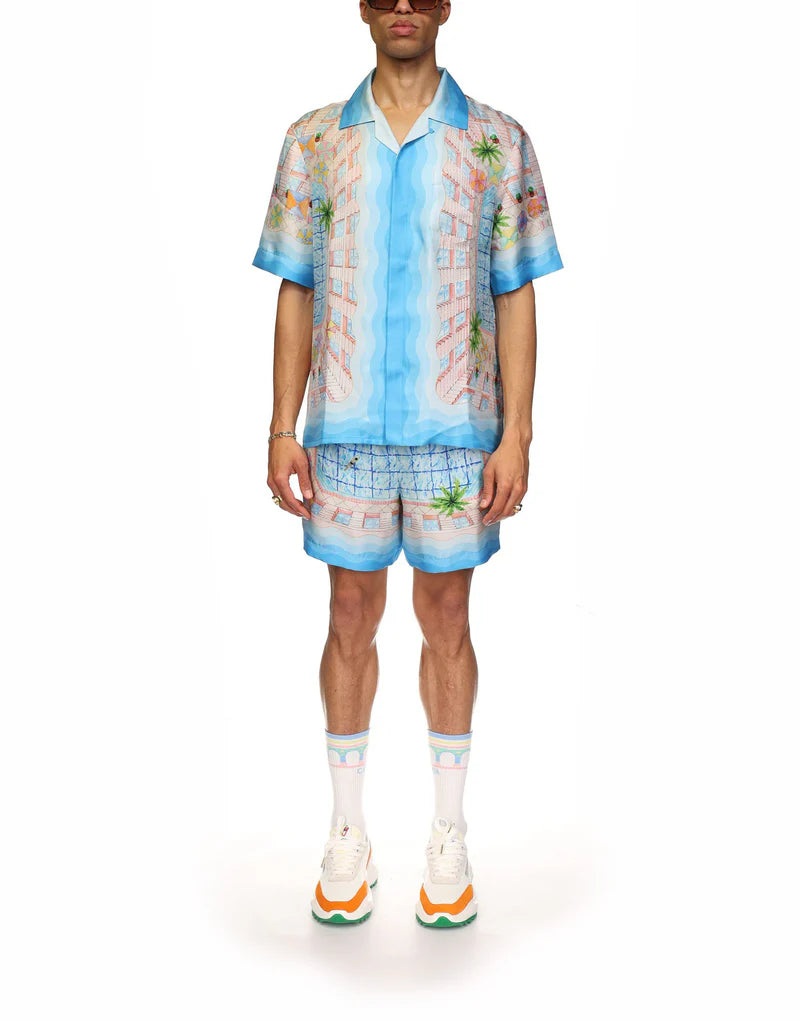 Casablanca Le Plongeon Silk Short Sleeve Shirt