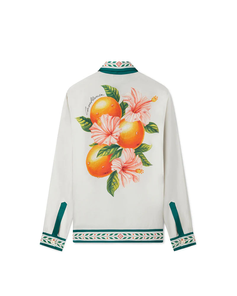 Casablanca Orange En Fleur Silk Shirt