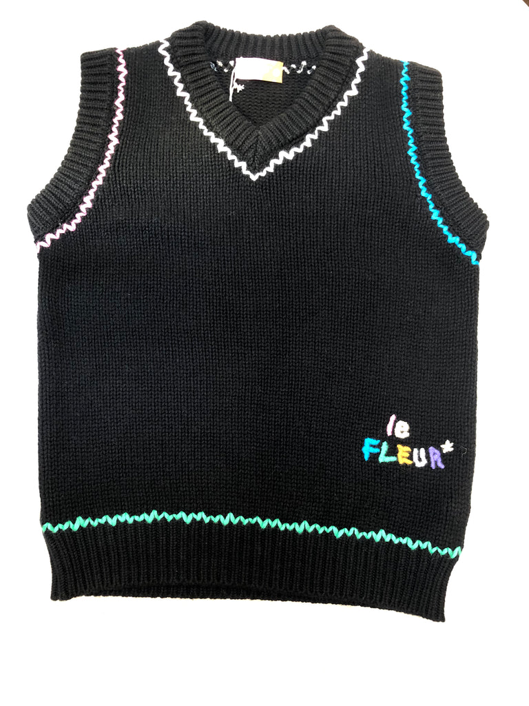 Le Fleur* Graggy Vest Black