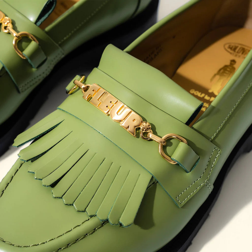 Le Fleur* X Solovair Chain Loafers Green