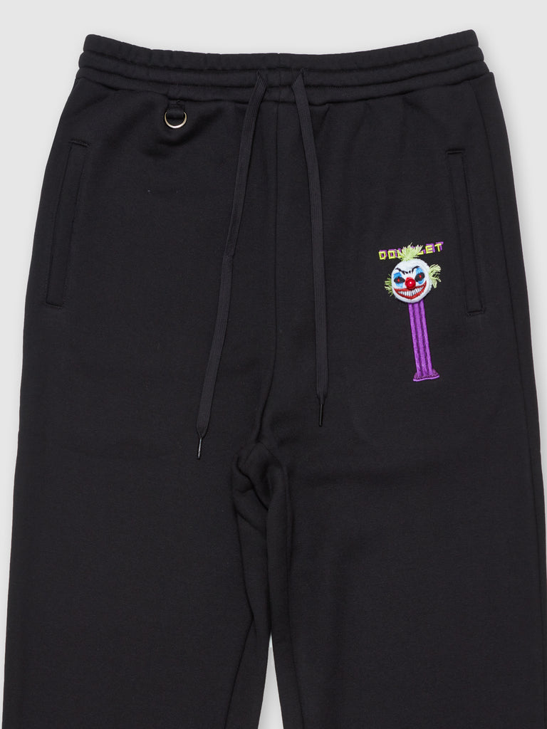 Doublet Puppet Embroidery Sweat Pants Black