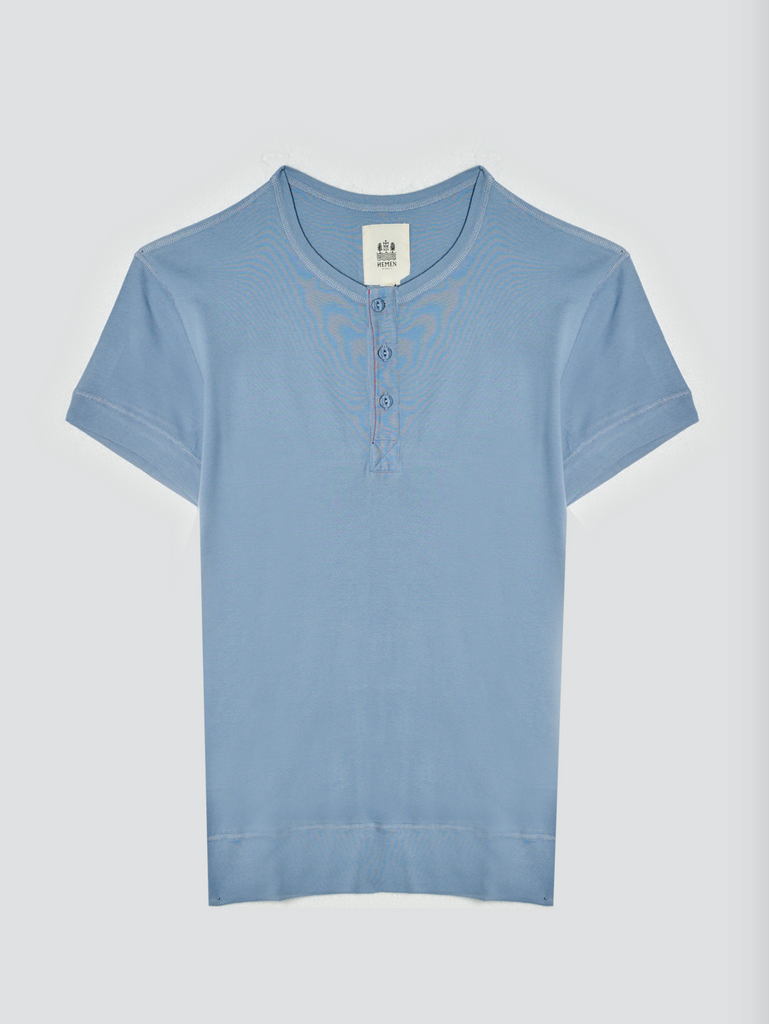 Hemen Henley T-Shirt Luzien Granit Blue