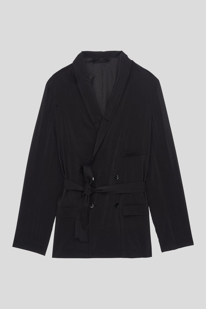 Lemaire Silk Belted DB Jacket Black