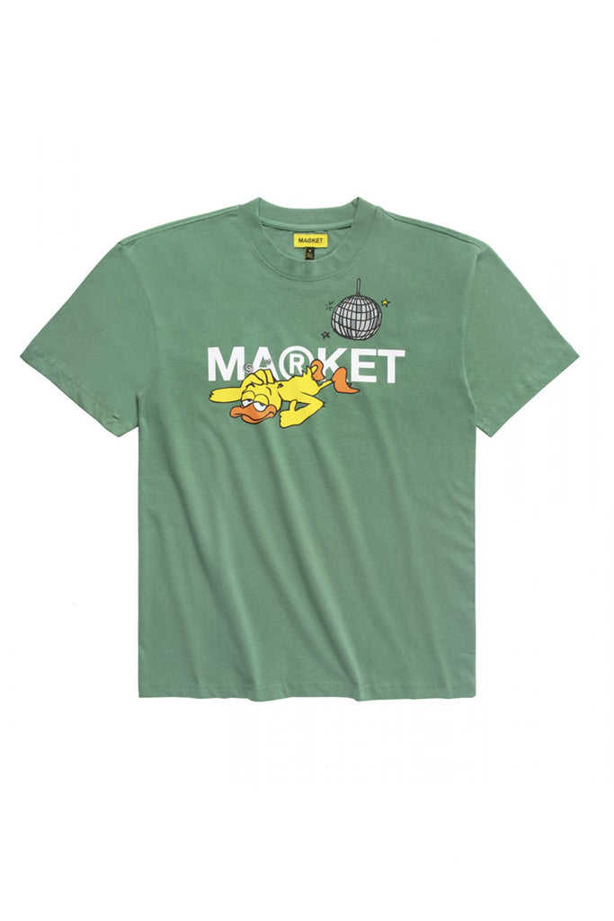 M@RKET Drunk Disco Duck T-shirt Green