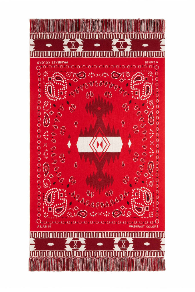 Alanui Icon Bandana Jacquard Blanket Red