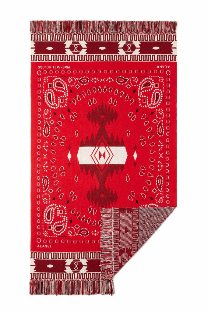 Alanui Icon Bandana Jacquard Blanket Red