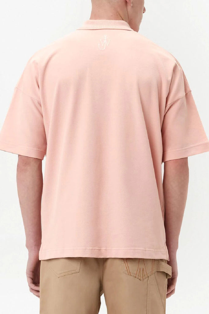 JW Anderson Pol Placed Print Short Sleeve Polo Pink