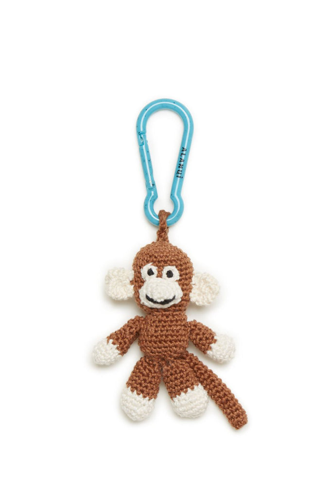 Alanui Monkey Crochet Key Holder Dark Brown Multicolor