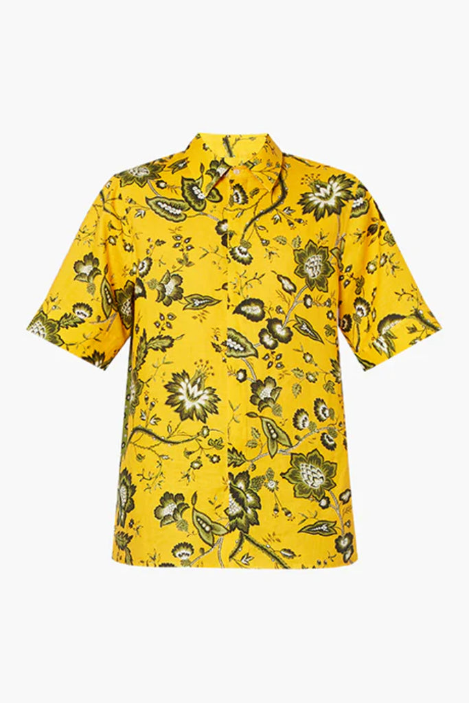 Erdem Shirt Patchwork Paisley Linen Yellow