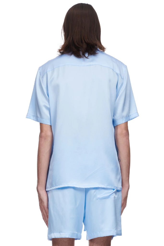 Nahmias Miracle Academy Silk Button-Front Shirt Blue
