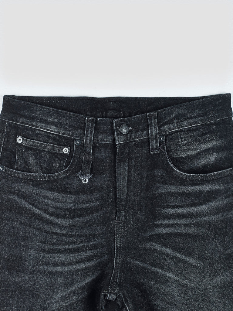 R13 Skinny-Fit Black Marble Skate Stretch Jeans
