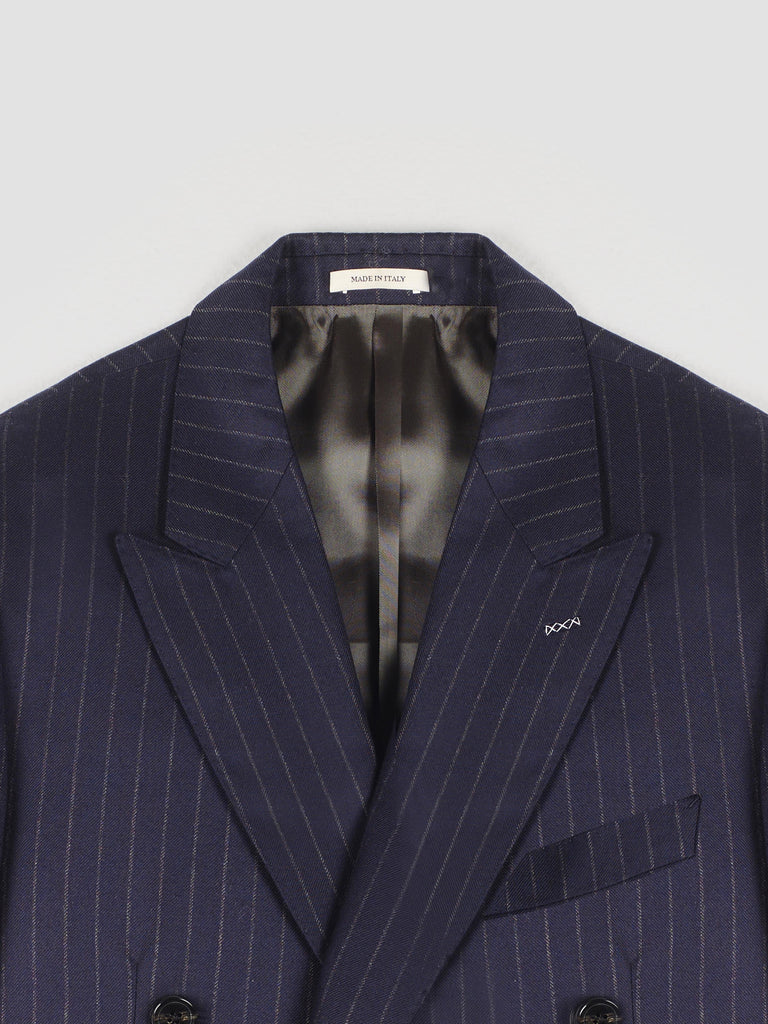 Husbands Navy Chalk-Stripe Double-Breasted Suit