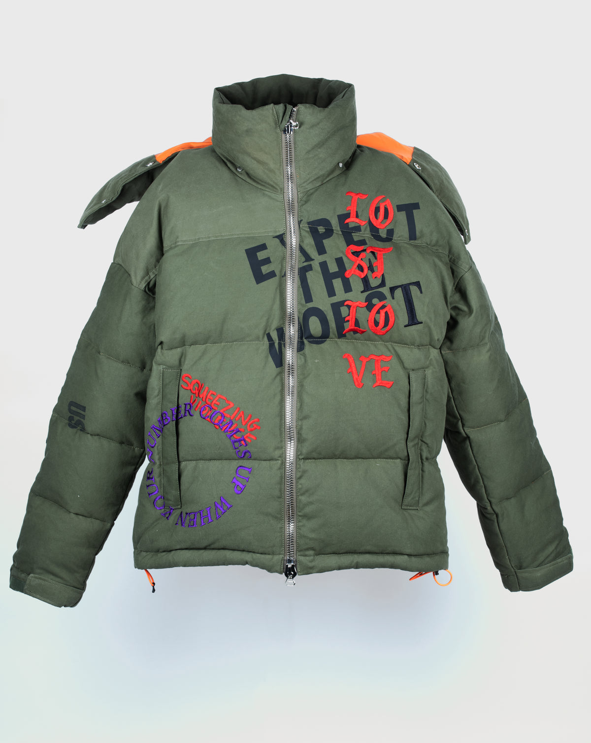 Readymade Embroidered Down Jacket military Green BDC Paris I Boys Don't  Cry