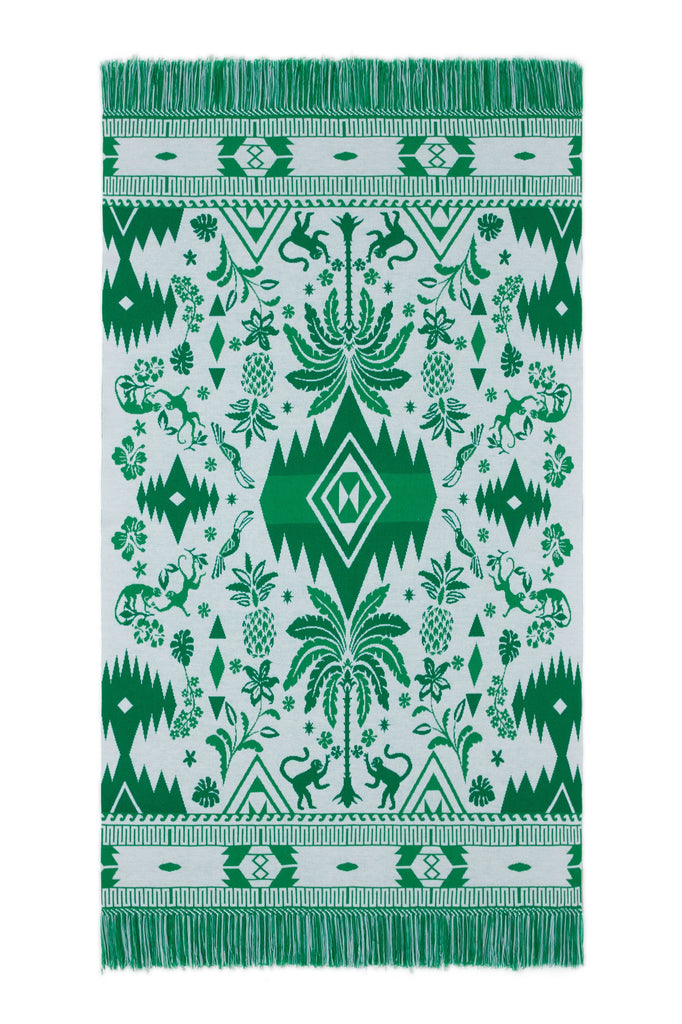 Alanui Explosion Of Nature Blanket White - Green